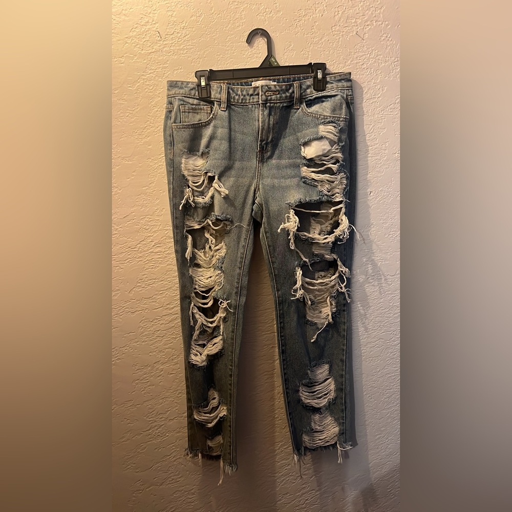 Cello Ripped Light Blue Boyfriend Jeans